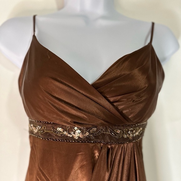 Jodikristopher Bronze Beaded Waistline Mini Dress! - Picture 2 of 5